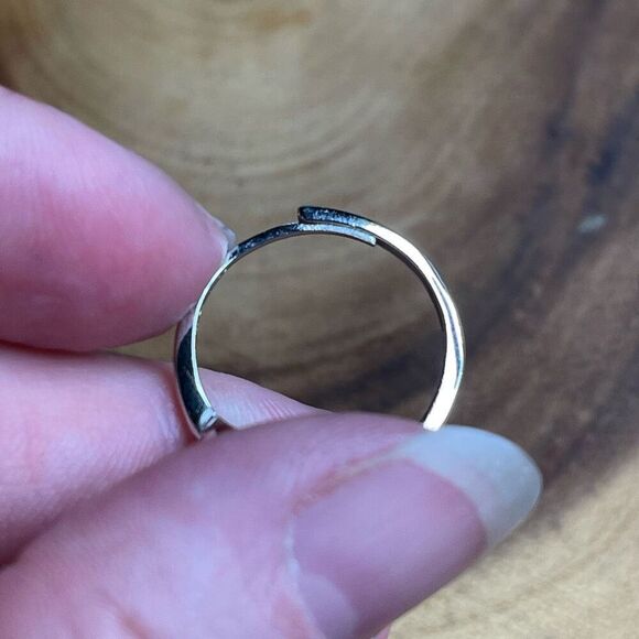 Larimar S925 sterling silver adjustable ring 10mm natural stone crystal NEW - Picture 12 of 14